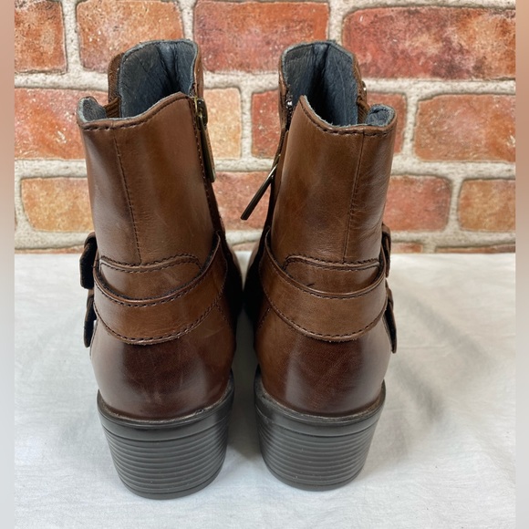 Bussola Antwerpen Rust Brown Leather Womens Ankle Boots Zip Buckle EU40 US 9-9.5 - Picture 7 of 9